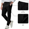 image:imageJMIERR Mens Chino Pants Casual Elastic Waist Tapered Golf TrousersA Black