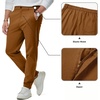 image:imageJMIERR Mens Chino Pants Casual Elastic Waist Tapered Golf TrousersCamel Brown