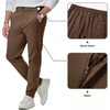 image:imageJMIERR Mens Chino Pants Casual Elastic Waist Tapered Golf TrousersCoffee