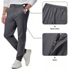 image:imageJMIERR Mens Chino Pants Casual Elastic Waist Tapered Golf TrousersDark Grey