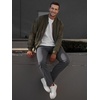image:imageJMIERR Mens Chino Pants Casual Elastic Waist Tapered Golf TrousersDark Grey