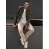 image:imageJMIERR Mens Chino Pants Casual Elastic Waist Tapered Golf TrousersE Apricot
