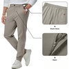 image:imageJMIERR Mens Chino Pants Casual Elastic Waist Tapered Golf TrousersGrey
