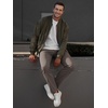 image:imageJMIERR Mens Chino Pants Casual Elastic Waist Tapered Golf TrousersGreyish Brown