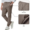 image:imageJMIERR Mens Chino Pants Casual Elastic Waist Tapered Golf TrousersGreyish Brown