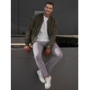 image:imageJMIERR Mens Chino Pants Casual Elastic Waist Tapered Golf TrousersLight Grey