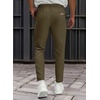 image:imageJMIERR Mens Chino Pants Casual Elastic Waist Tapered Golf TrousersMoss Green