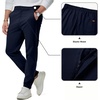 image:imageJMIERR Mens Chino Pants Casual Elastic Waist Tapered Golf TrousersNavy Blue