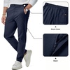 image:imageJMIERR Mens Chino Pants Casual Elastic Waist Tapered Golf TrousersSail Blue