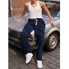 image:imageJMIERR Mens Corduroy Pants Wide Leg Baggy Sweatpants  Loose Fit Joggers Elastic Waist Drawstring Casual Sweatpants Vintage Pants Fall Winter Fashion StreetwearNavy Blue