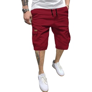 image:imageJMIERR Mens Casual Cotton Twill Cargo Shorts Drawstring Classic Chino Stretch Short with 6 Pockets1red