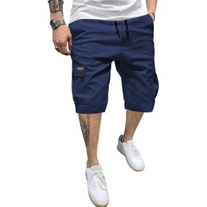image:imageJMIERR Mens Casual Cotton Twill Cargo Shorts Drawstring Classic Chino Stretch Short with 6 PocketsA Blue
