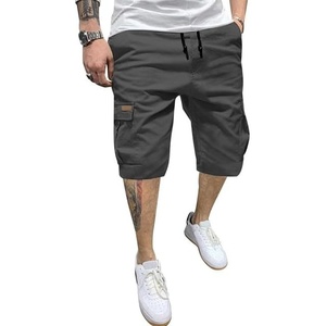 image:imageJMIERR Mens Casual Cotton Twill Cargo Shorts Drawstring Classic Chino Stretch Short with 6 PocketsGrey