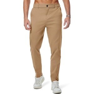 image:imageJMIERR Mens Chino Pants Casual Elastic Waist Tapered Golf TrousersA Khaki