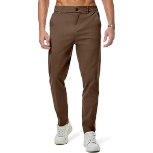 image:imageJMIERR Mens Chino Pants Casual Elastic Waist Tapered Golf TrousersCoffee