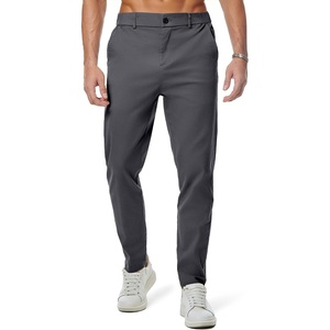 image:imageJMIERR Mens Chino Pants Casual Elastic Waist Tapered Golf TrousersDark Grey
