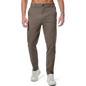 image:imageJMIERR Mens Chino Pants Casual Elastic Waist Tapered Golf TrousersGreyish Brown