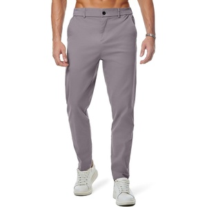 image:imageJMIERR Mens Chino Pants Casual Elastic Waist Tapered Golf TrousersLight Grey