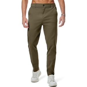 image:imageJMIERR Mens Chino Pants Casual Elastic Waist Tapered Golf TrousersMoss Green
