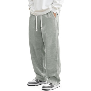 image:imageJMIERR Mens Corduroy Pants Wide Leg Baggy Sweatpants  Loose Fit Joggers Elastic Waist Drawstring Casual Sweatpants Vintage Pants Fall Winter Fashion StreetwearLight Grey