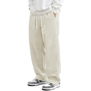 image:imageJMIERR Mens Corduroy Pants Wide Leg Baggy Sweatpants  Loose Fit Joggers Elastic Waist Drawstring Casual Sweatpants Vintage Pants Fall Winter Fashion StreetwearBeige