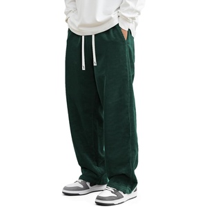 image:imageJMIERR Mens Corduroy Pants Wide Leg Baggy Sweatpants  Loose Fit Joggers Elastic Waist Drawstring Casual Sweatpants Vintage Pants Fall Winter Fashion StreetwearDark Green