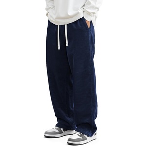image:imageJMIERR Mens Corduroy Pants Wide Leg Baggy Sweatpants  Loose Fit Joggers Elastic Waist Drawstring Casual Sweatpants Vintage Pants Fall Winter Fashion StreetwearNavy Blue