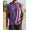 image:imageJMIERR Mens 100 Cotton Sleeveless Tank Tops Cut Off Muscle Gym T Shirts Casual Beach Loose Fit TeesPurple