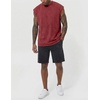 image:imageJMIERR Mens 100 Cotton Sleeveless Tank Tops Cut Off Muscle Gym T Shirts Casual Beach Loose Fit TeesRed