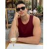 image:imageJMIERR Mens Drop Arm Tank Tops Sleeveless Cut Off Muscle Tee Shirts  Undershirt Lightweight Stretchy Bodybuilding Training Gym Workout Casual Summer Vocation05 Red