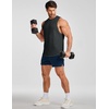image:imageJMIERR Mens Drop Arm Tank Tops Sleeveless Cut Off Muscle Tee Shirts  Undershirt Lightweight Stretchy Bodybuilding Training Gym Workout Casual Summer Vocation02 Dark Grey