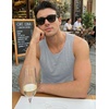 image:imageJMIERR Mens Drop Arm Tank Tops Sleeveless Cut Off Muscle Tee Shirts  Undershirt Lightweight Stretchy Bodybuilding Training Gym Workout Casual Summer Vocation03 Light Grey