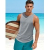 image:imageJMIERR Mens Drop Arm Tank Tops Sleeveless Cut Off Muscle Tee Shirts  Undershirt Lightweight Stretchy Bodybuilding Training Gym Workout Casual Summer Vocation03 Light Grey
