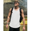 image:imageJMIERR Mens Drop Arm Tank Tops Sleeveless Cut Off Muscle Tee Shirts  Undershirt Lightweight Stretchy Bodybuilding Training Gym Workout Casual Summer Vocation04 White