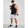 image:imageJMIERR Mens Drop Arm Tank Tops Sleeveless Cut Off Muscle Tee Shirts  Undershirt Lightweight Stretchy Bodybuilding Training Gym Workout Casual Summer Vocation01 Black