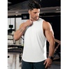 image:imageJMIERR Mens Drop Arm Tank Tops Sleeveless Cut Off Muscle Tee Shirts  Undershirt Lightweight Stretchy Bodybuilding Training Gym Workout Casual Summer Vocation04 White