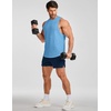image:imageJMIERR Mens Drop Arm Tank Tops Sleeveless Cut Off Muscle Tee Shirts  Undershirt Lightweight Stretchy Bodybuilding Training Gym Workout Casual Summer Vocation06 Light Blue