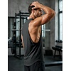 image:imageJMIERR Mens Drop Arm Tank Tops Sleeveless Cut Off Muscle Tee Shirts  Undershirt Lightweight Stretchy Bodybuilding Training Gym Workout Casual Summer Vocation02 Dark Grey
