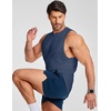 image:imageJMIERR Mens Drop Arm Tank Tops Sleeveless Cut Off Muscle Tee Shirts  Undershirt Lightweight Stretchy Bodybuilding Training Gym Workout Casual Summer VocationDark Blue