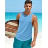 image:imageJMIERR Mens Drop Arm Tank Tops Sleeveless Cut Off Muscle Tee Shirts  Undershirt Lightweight Stretchy Bodybuilding Training Gym Workout Casual Summer Vocation06 Light Blue