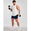 image:imageJMIERR Mens Drop Arm Tank Tops Sleeveless Cut Off Muscle Tee Shirts  Undershirt Lightweight Stretchy Bodybuilding Training Gym Workout Casual Summer Vocation04 White