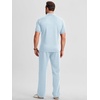 image:imageJMIERR Mens Summer Outfits 2 Piece Sets Waffle Vacation Outfits  Waffle Textured 14 Zip Polo Shirts Drawstring Pant Comfortable Cruise amp Beach Outfit LoungewearLight Blue