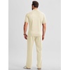 image:imageJMIERR Mens Summer Outfits 2 Piece Sets Waffle Vacation Outfits  Waffle Textured 14 Zip Polo Shirts Drawstring Pant Comfortable Cruise amp Beach Outfit LoungewearBeige