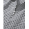 image:imageJMIERR Mens Summer Outfits 2 Piece Sets Waffle Vacation Outfits  Waffle Textured 14 Zip Polo Shirts Drawstring Pant Comfortable Cruise amp Beach Outfit LoungewearGrey
