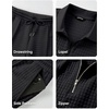 image:imageJMIERR Mens Summer Outfits 2 Piece Sets Waffle Vacation Outfits  Waffle Textured 14 Zip Polo Shirts Drawstring Pant Comfortable Cruise amp Beach Outfit LoungewearDark Grey
