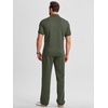 image:imageJMIERR Mens Summer Outfits 2 Piece Sets Waffle Vacation Outfits  Waffle Textured 14 Zip Polo Shirts Drawstring Pant Comfortable Cruise amp Beach Outfit LoungewearGreen