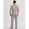 image:imageJMIERR Mens Summer Outfits 2 Piece Sets Waffle Vacation Outfits  Waffle Textured 14 Zip Polo Shirts Drawstring Pant Comfortable Cruise amp Beach Outfit LoungewearKhaki