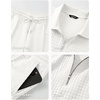 image:imageJMIERR Mens Summer Outfits 2 Piece Sets Waffle Vacation Outfits  Waffle Textured 14 Zip Polo Shirts Drawstring Pant Comfortable Cruise amp Beach Outfit LoungewearWhite