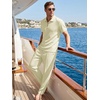 image:imageJMIERR Mens Summer Outfits 2 Piece Sets Waffle Vacation Outfits  Waffle Textured 14 Zip Polo Shirts Drawstring Pant Comfortable Cruise amp Beach Outfit LoungewearBeige