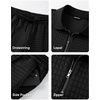 image:imageJMIERR Mens Summer Outfits 2 Piece Sets Waffle Vacation Outfits  Waffle Textured 14 Zip Polo Shirts Drawstring Pant Comfortable Cruise amp Beach Outfit LoungewearBlack